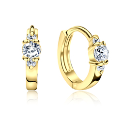 Gold Plated Silver Huggies Earring STHG-03-GP